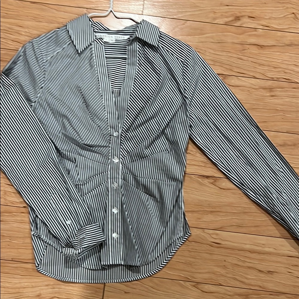 Veronica Beard Black and White Gingham Button Down Shirt